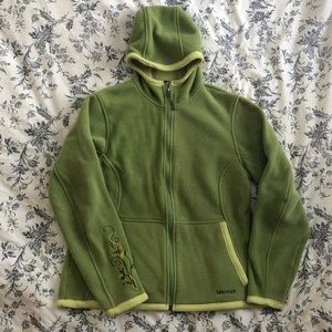 Marmot Fleece Hoodie Jacket Green XL